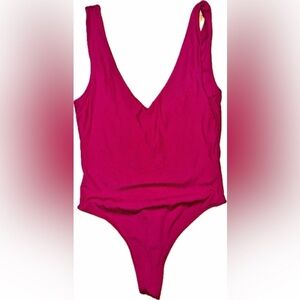 House of Harlow 1960 Ribbed Double V Bodysuit